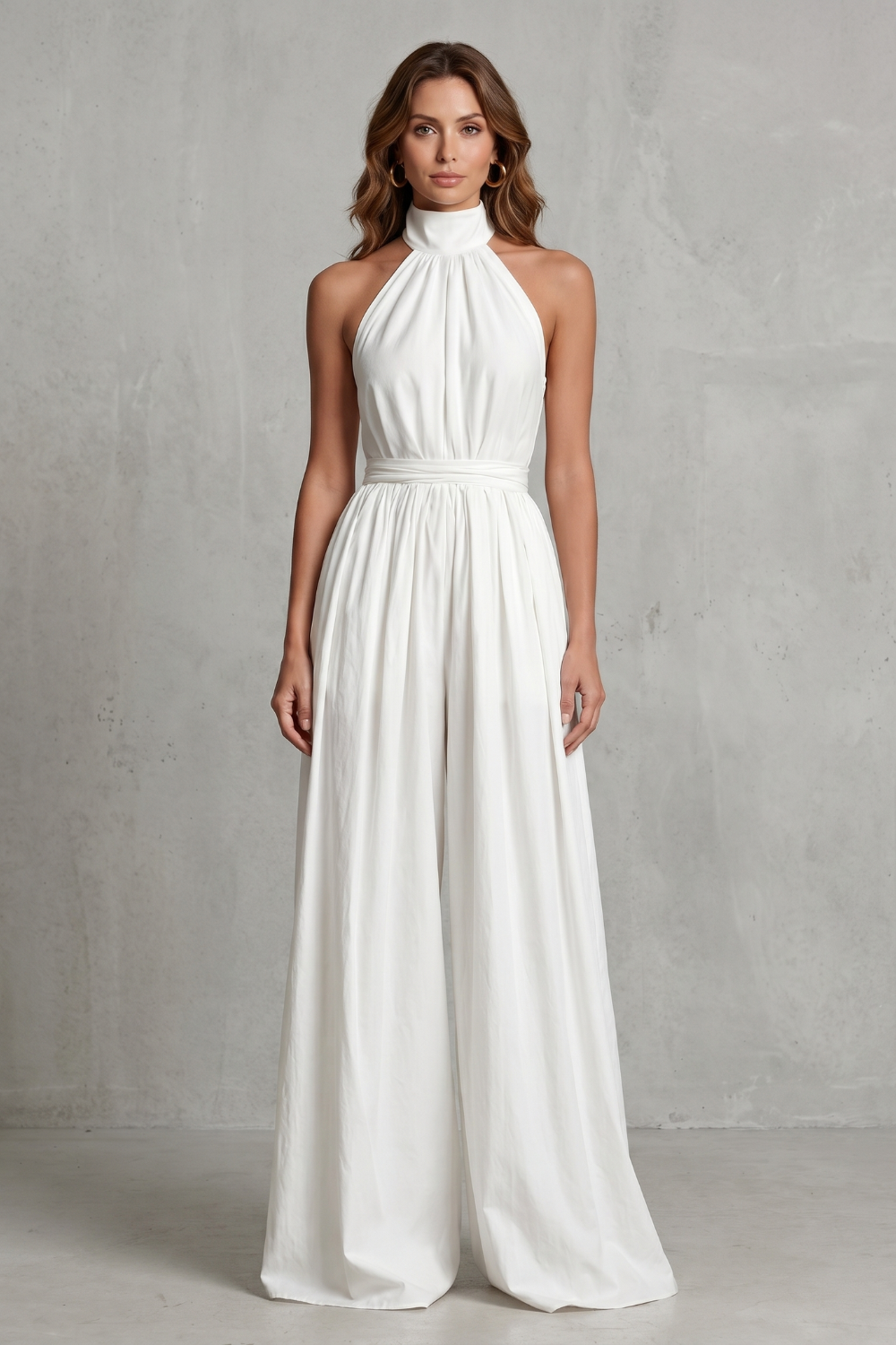 Veloria – Elegant draped silhouette – Halter-neck jumpsuit-10911111512407-OLVIA ROSE LONDON