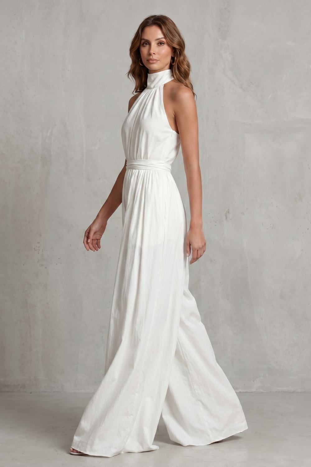 Veloria – Elegant draped silhouette – Halter-neck jumpsuit-10911111512407-OLVIA ROSE LONDON