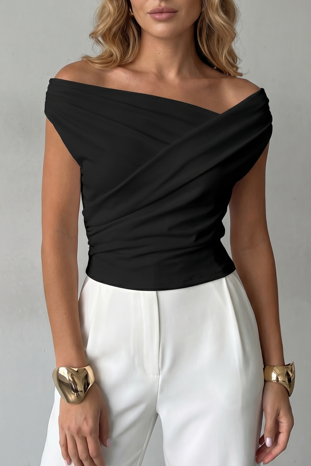 Veloura – Asymmetric draped silhouette – One shoulder top-10757700452695-OLVIA ROSE LONDON