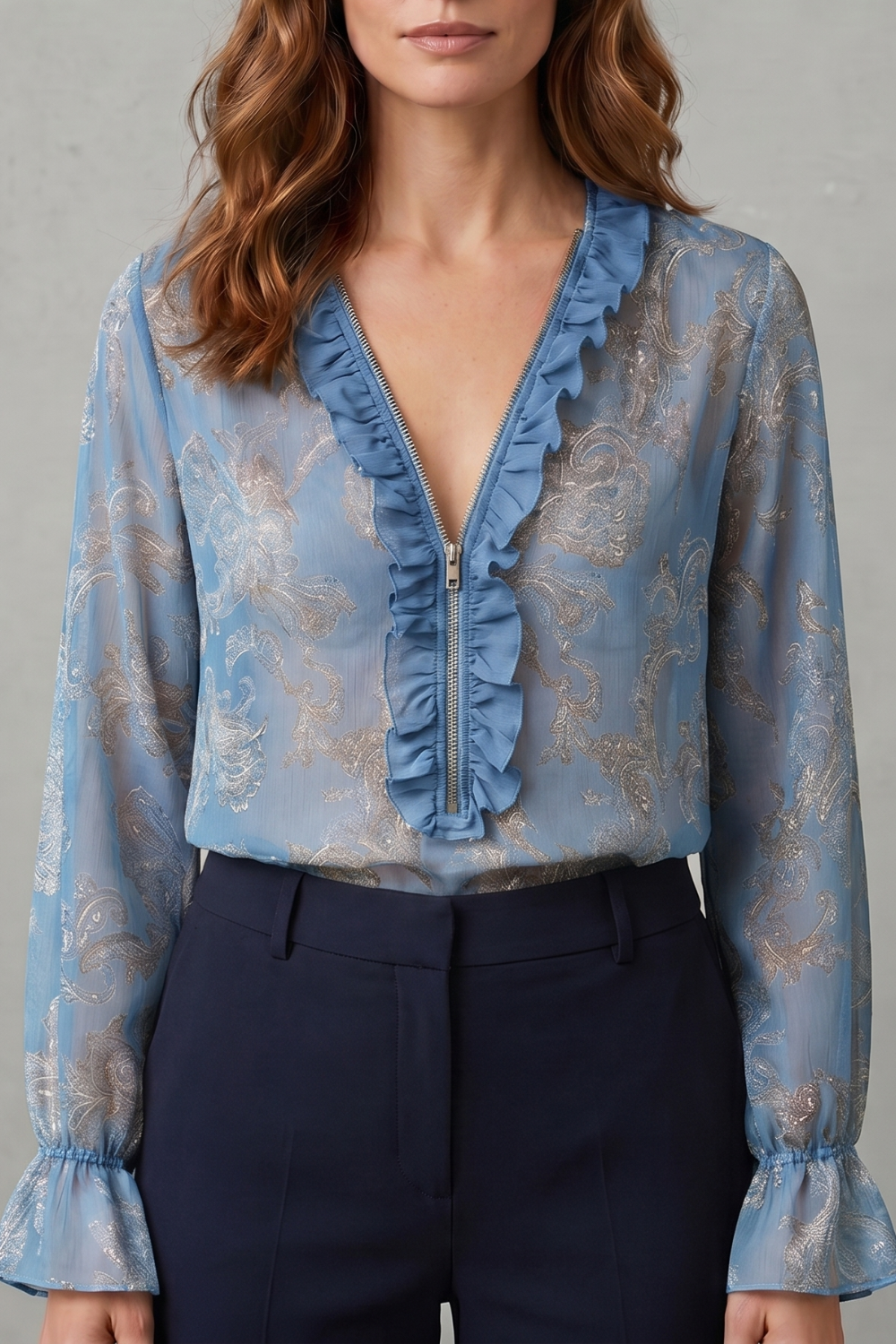 Veloura – Paisley romance allure – Chiffon blouse-10908818899287-OLVIA ROSE LONDON