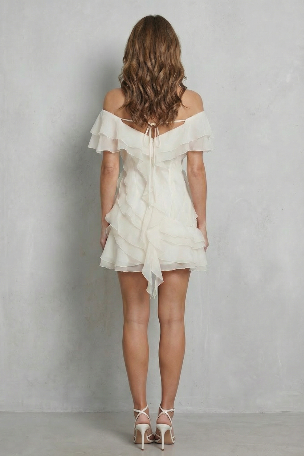 Veloura – Ruffled off-shoulder charm – Mini dress-10747058258263-OLVIA ROSE LONDON