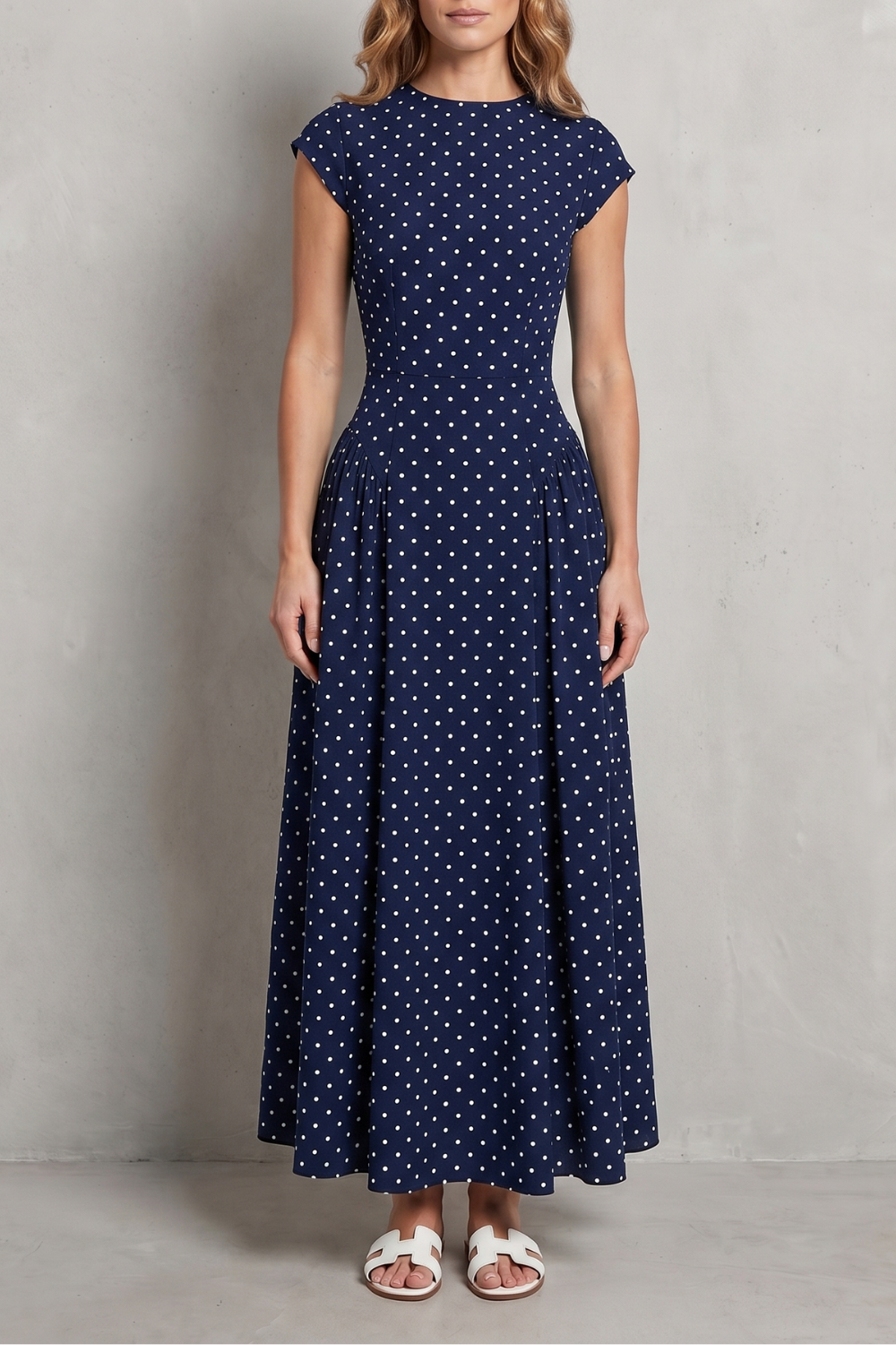 Veloura – Vintage polka dot elegance – Maxi dress-10914563227991-OLVIA ROSE LONDON