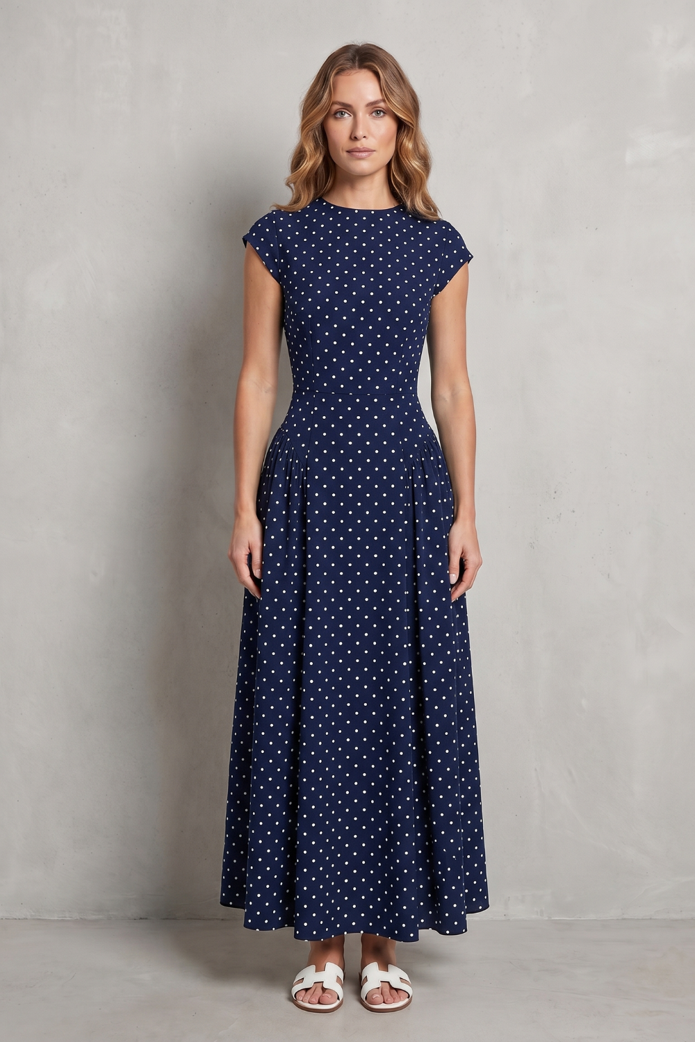 Veloura – Vintage polka dot elegance – Maxi dress-10914563227991-OLVIA ROSE LONDON