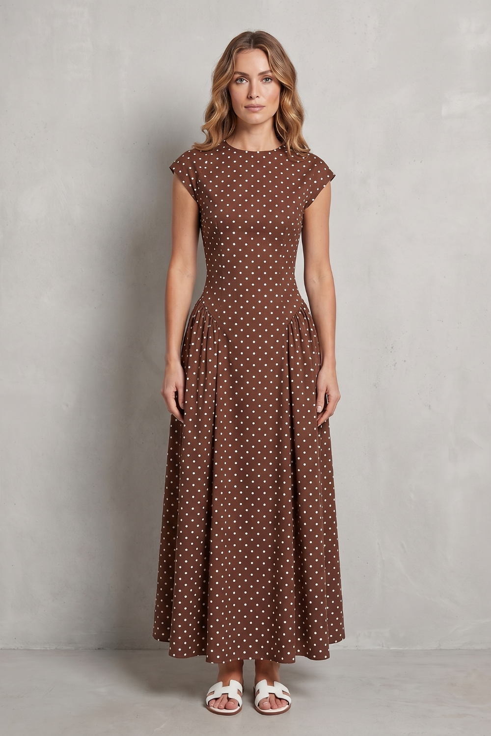 Veloura – Vintage polka dot elegance – Maxi dress-10914563227991-OLVIA ROSE LONDON