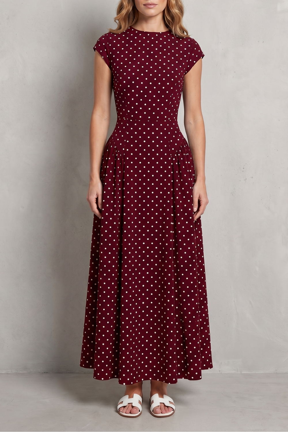 Veloura – Vintage polka dot elegance – Maxi dress-10914563227991-OLVIA ROSE LONDON