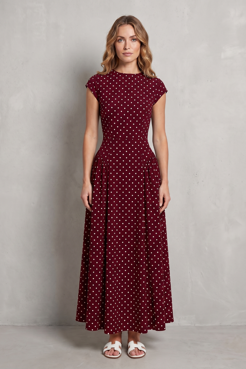 Veloura – Vintage polka dot elegance – Maxi dress-10914563227991-OLVIA ROSE LONDON