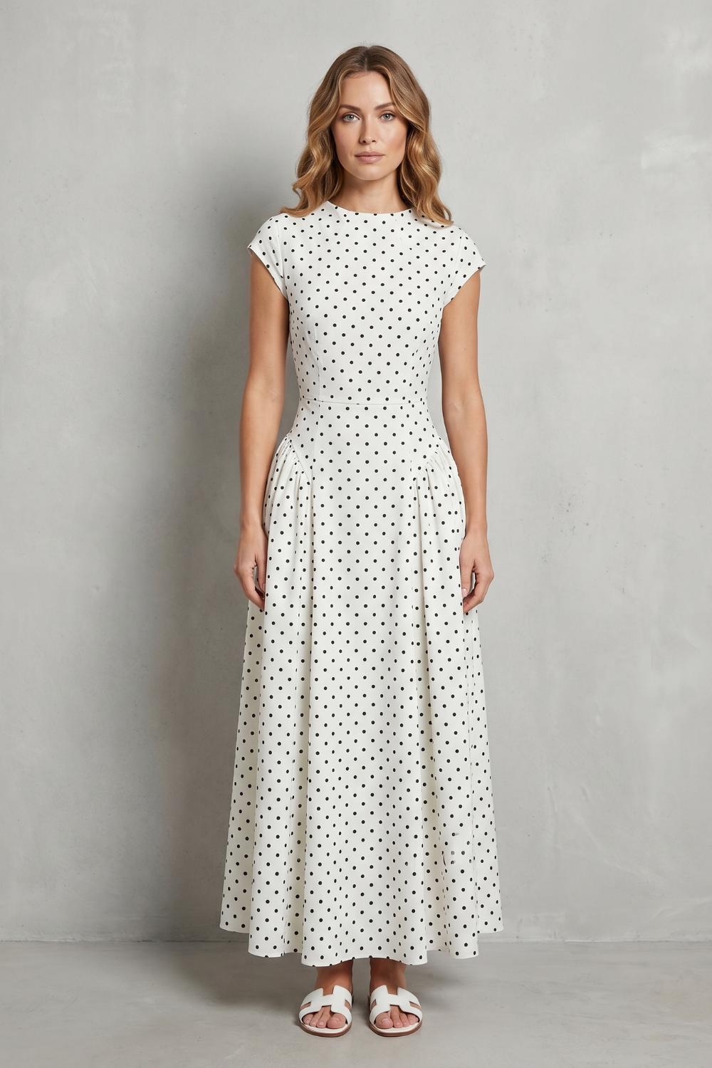 Veloura – Vintage polka dot elegance – Maxi dress-10914563227991-OLVIA ROSE LONDON