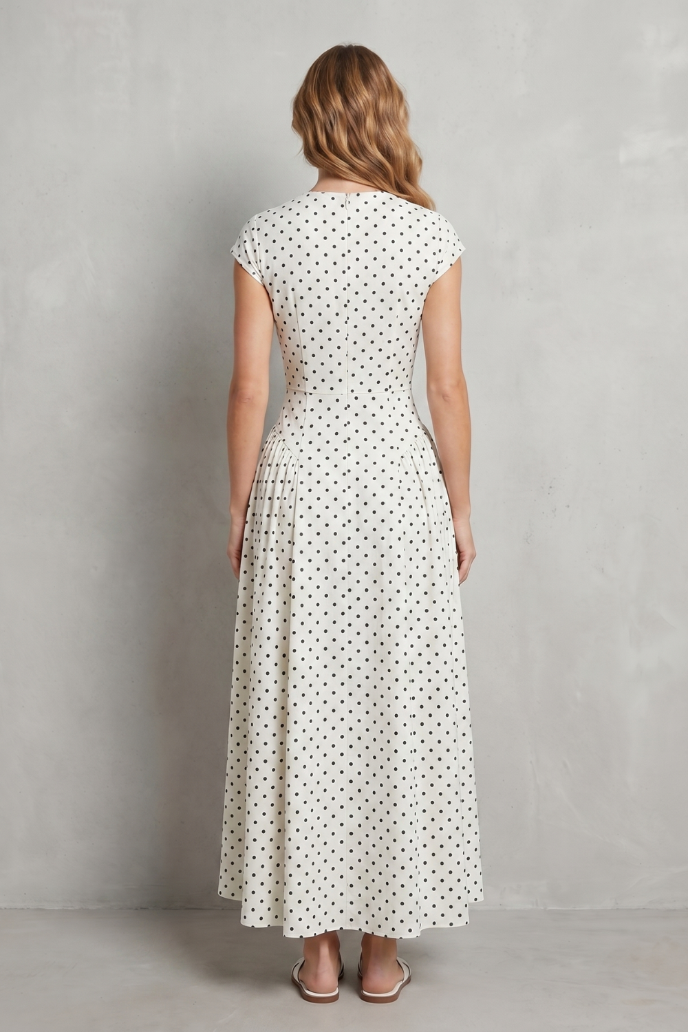 Veloura – Vintage polka dot elegance – Maxi dress-10914563227991-OLVIA ROSE LONDON
