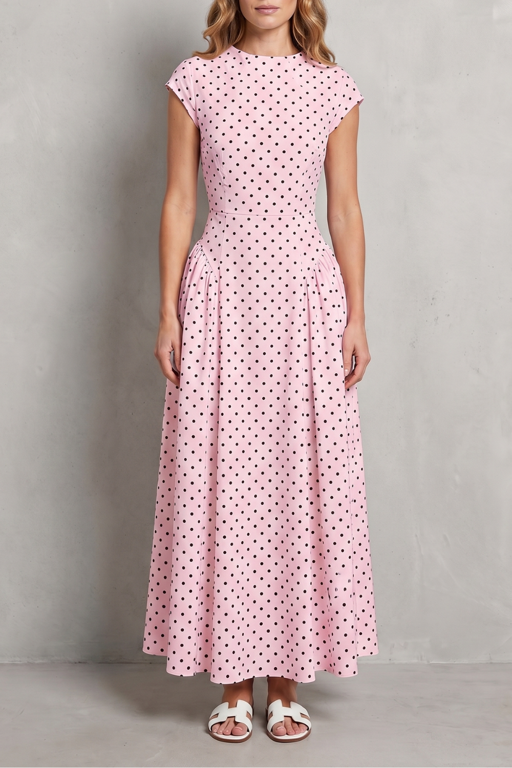 Veloura – Vintage polka dot elegance – Maxi dress-10914563227991-OLVIA ROSE LONDON