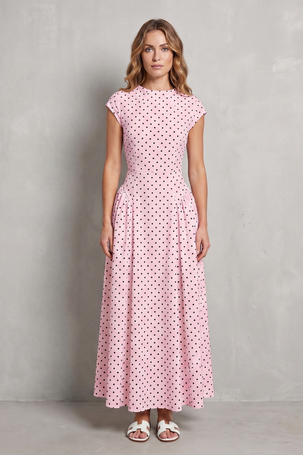 Veloura – Vintage polka dot elegance – Maxi dress-10914563227991-OLVIA ROSE LONDON