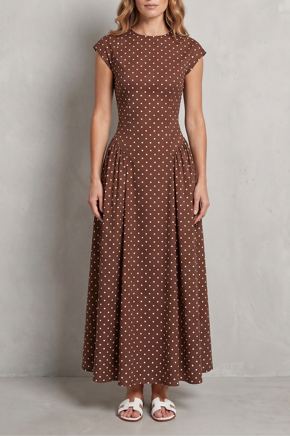 Veloura – Vintage polka dot elegance – Maxi dress-10914563227991-OLVIA ROSE LONDON