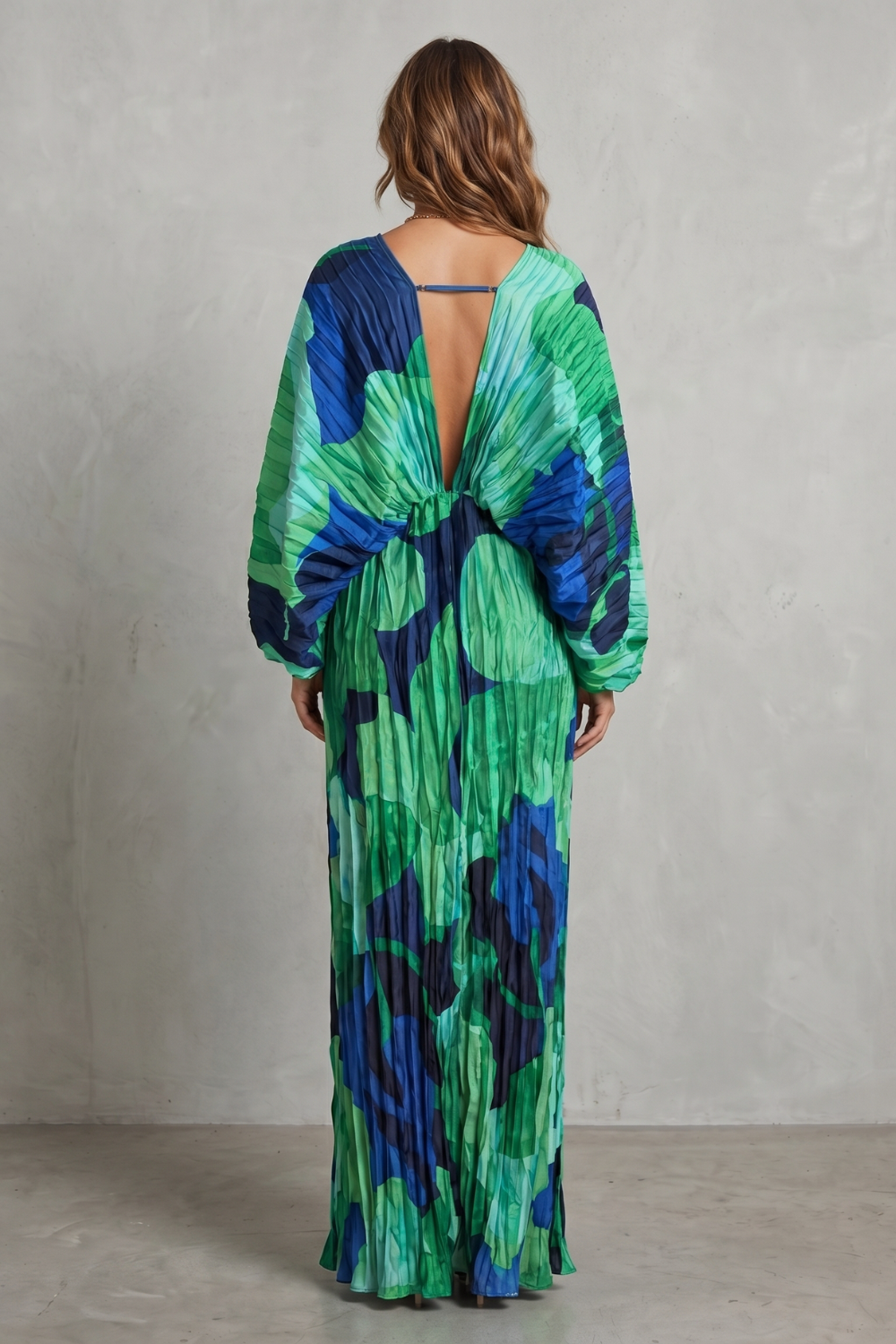 Verdanova – Pleated kimono allure – Maxi dress-10747058159959-OLVIA ROSE LONDON