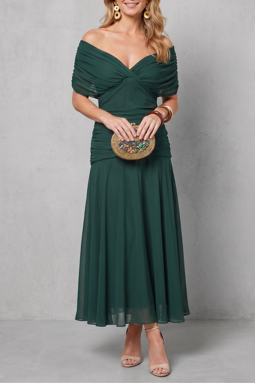 Verdelisse – Draped floral flow – Maxi dress-10755314483543-OLVIA ROSE LONDON