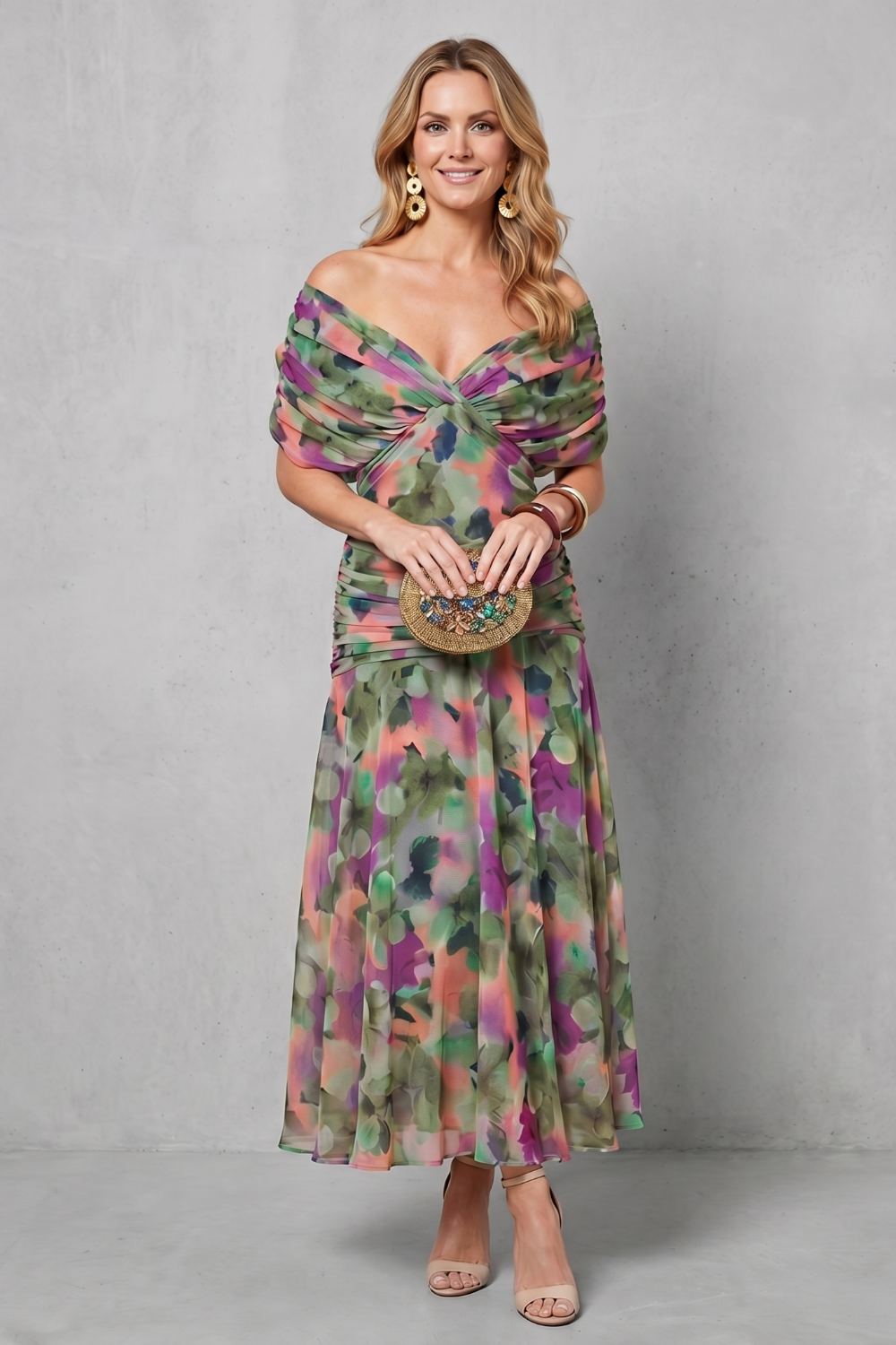 Verdelisse – Draped floral flow – Maxi dress-10755314483543-OLVIA ROSE LONDON