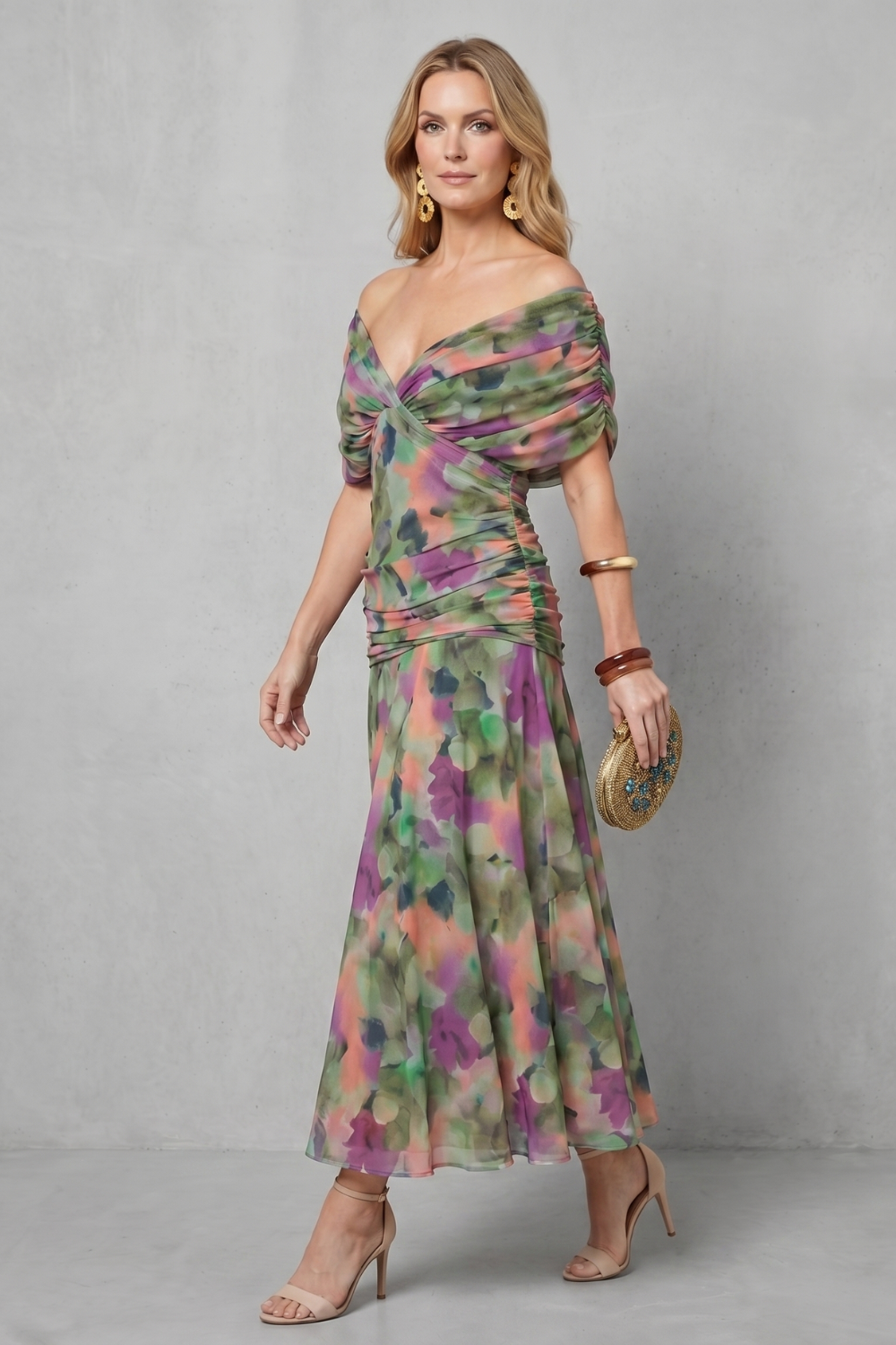 Verdelisse – Draped floral flow – Maxi dress-10755314483543-OLVIA ROSE LONDON