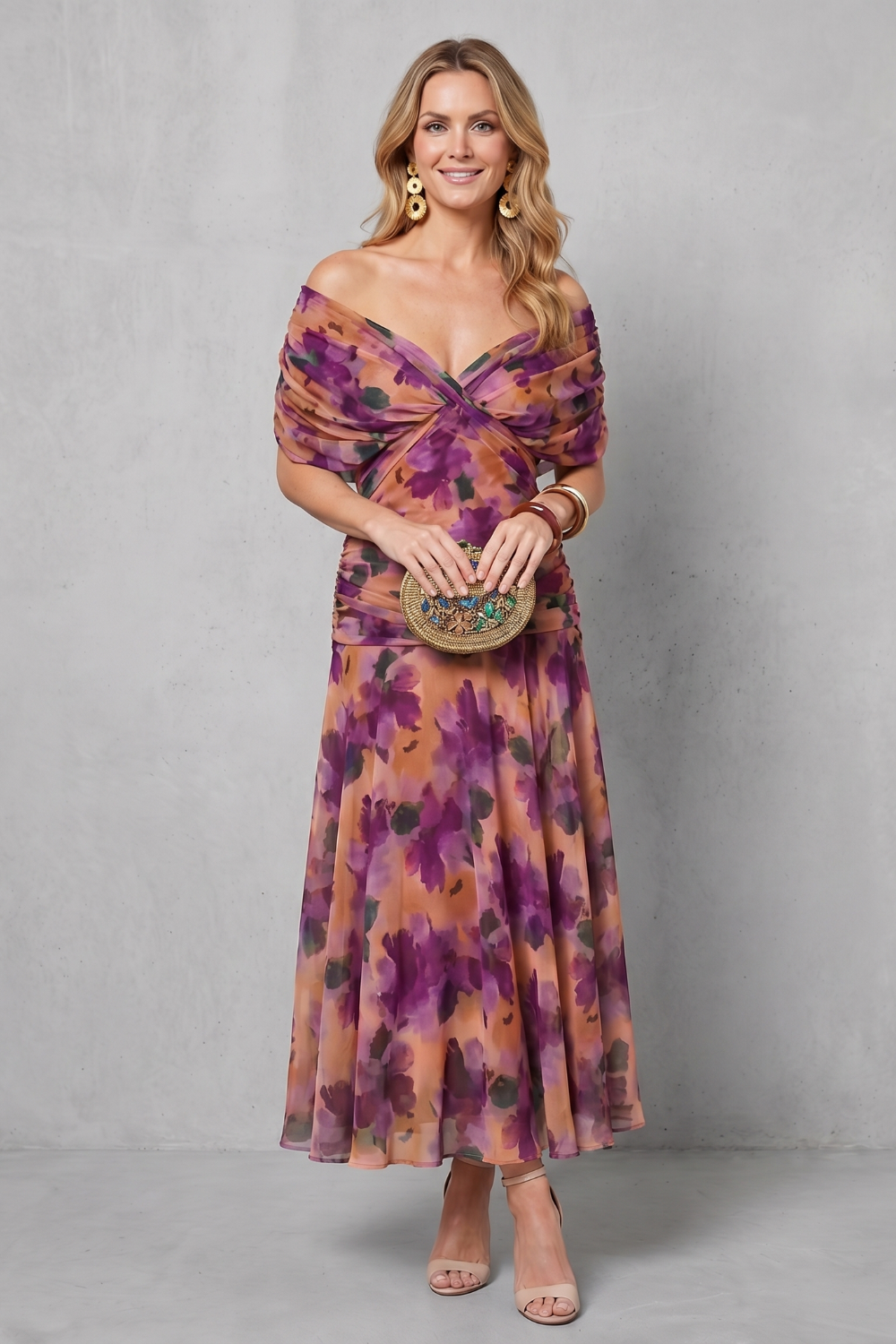 Verdelisse – Draped floral flow – Maxi dress-10755314483543-OLVIA ROSE LONDON