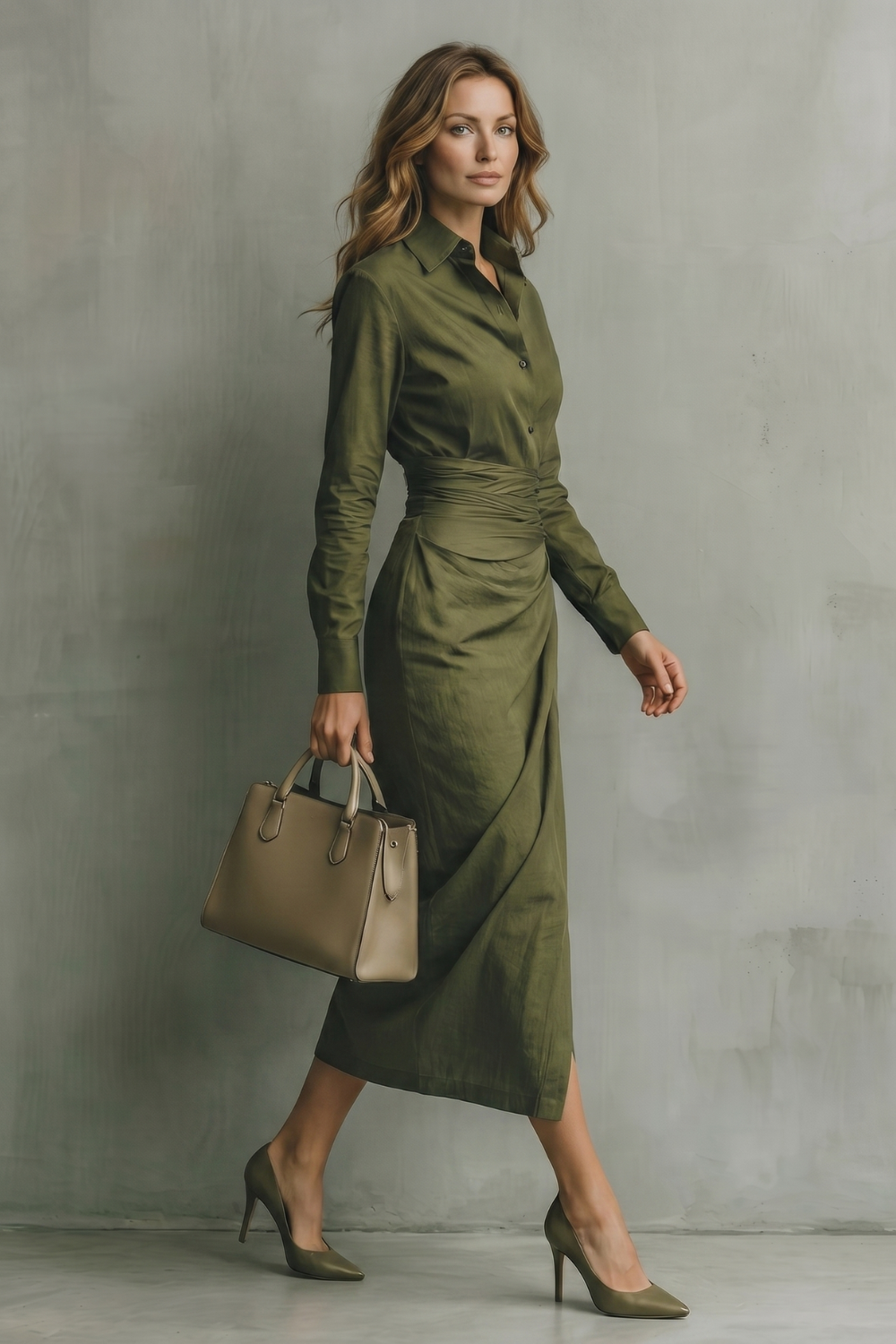 Verdelisse – Draped waist refinement – Maxi dress-10914603008343-OLVIA ROSE LONDON