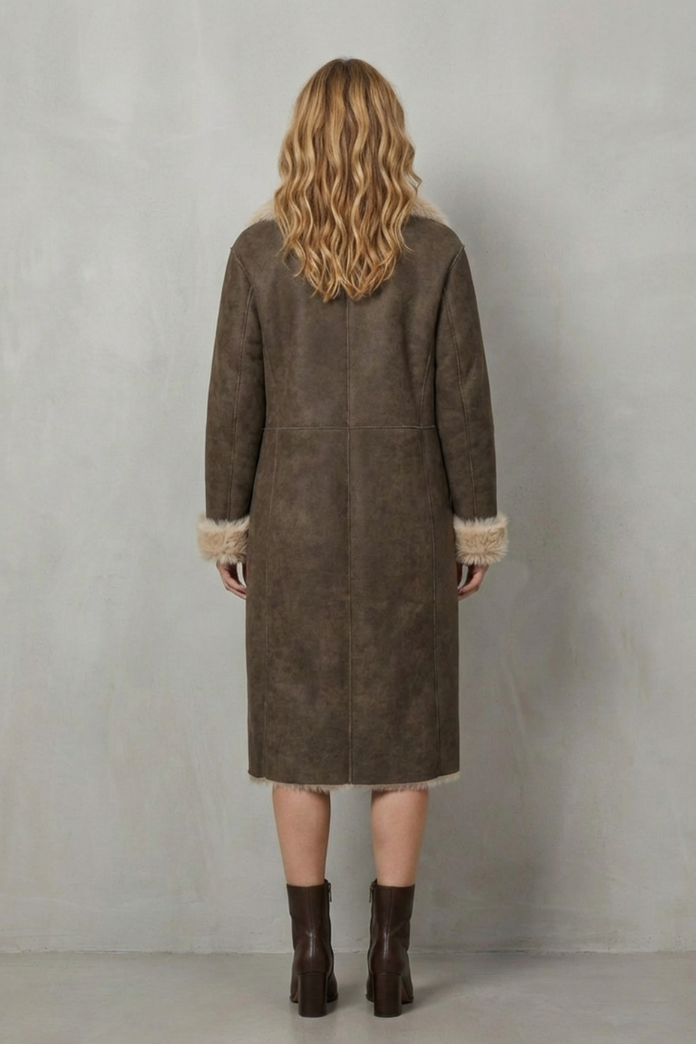 Virellia – Reversible texture – Faux shearling coat-10494038999383-OLVIA ROSE LONDON