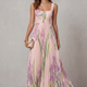Vivienna – Watercolour floral – Pleated maxi dress