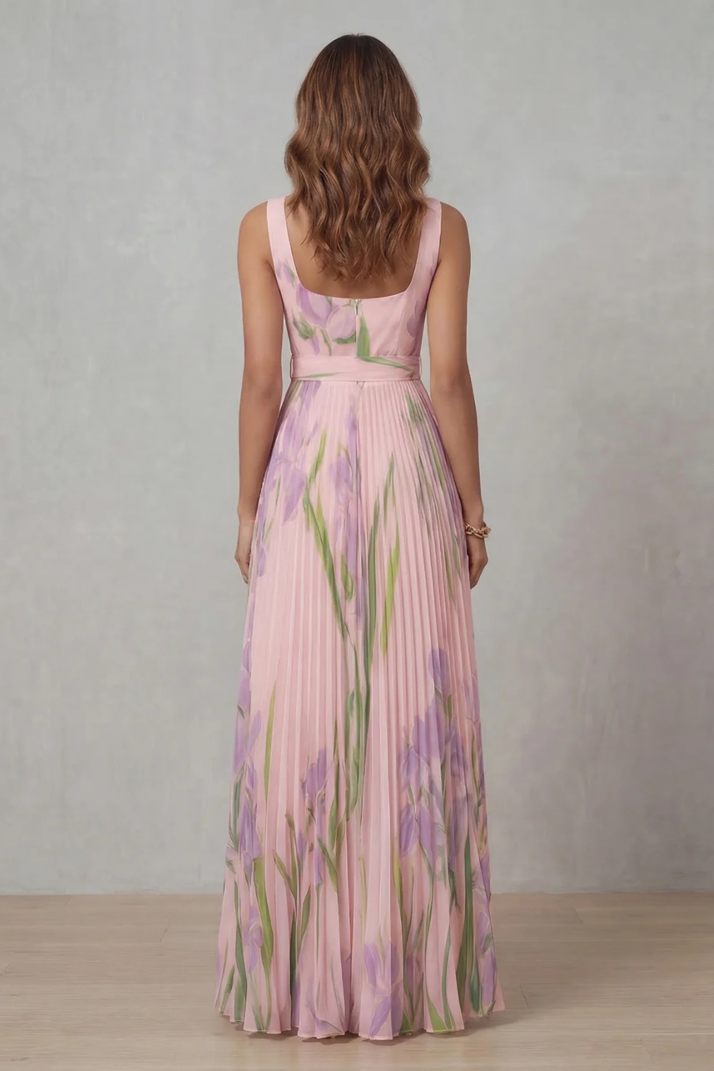 Vivienna – Watercolour floral – Pleated maxi dress-10490755514711-OLVIA ROSE LONDON