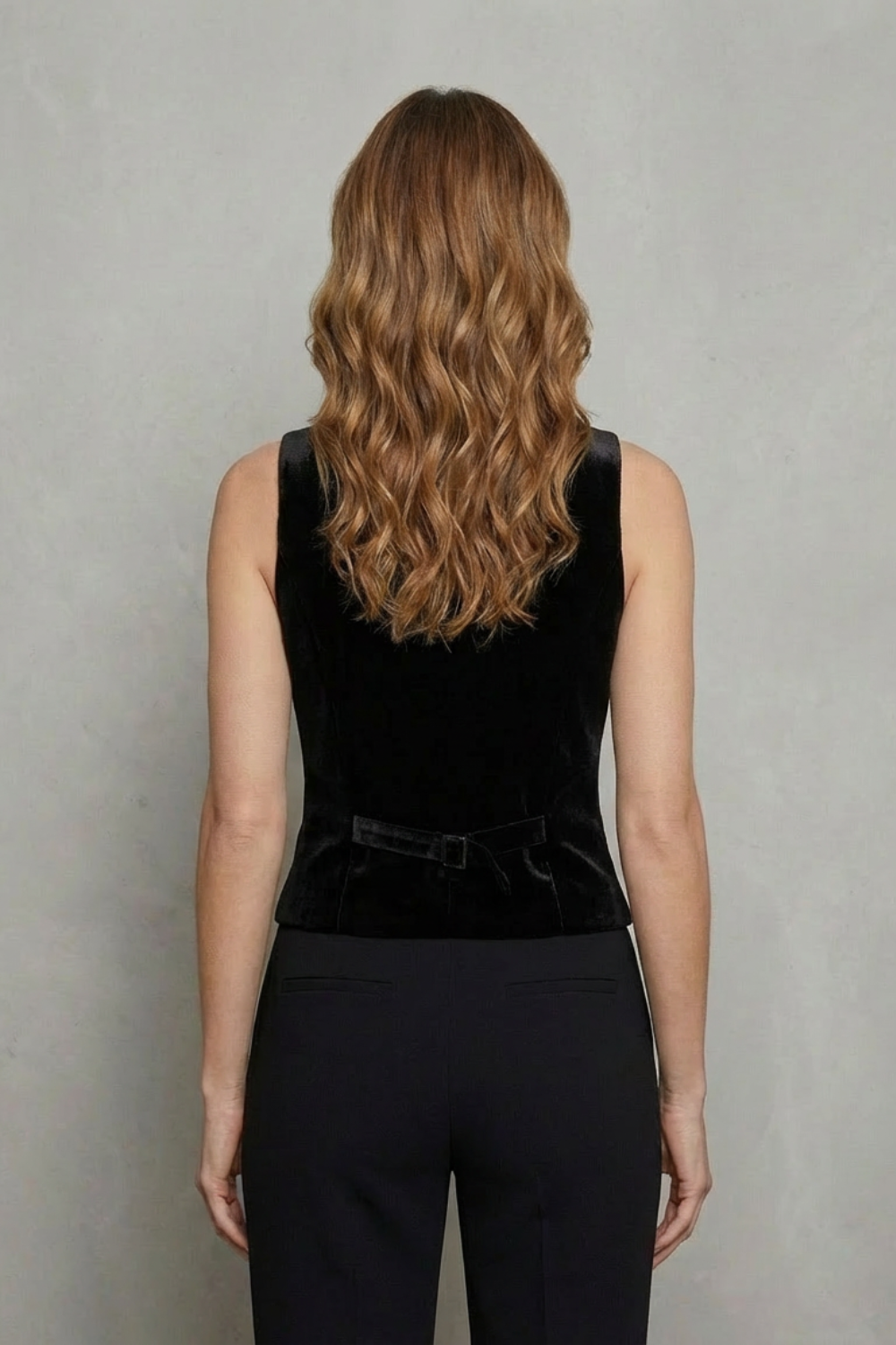 Viviette – Velvet Waistcoat Vest – Vintage-Inspired Buttoned Sleeveless Top-10497655505239-OLVIA ROSE LONDON