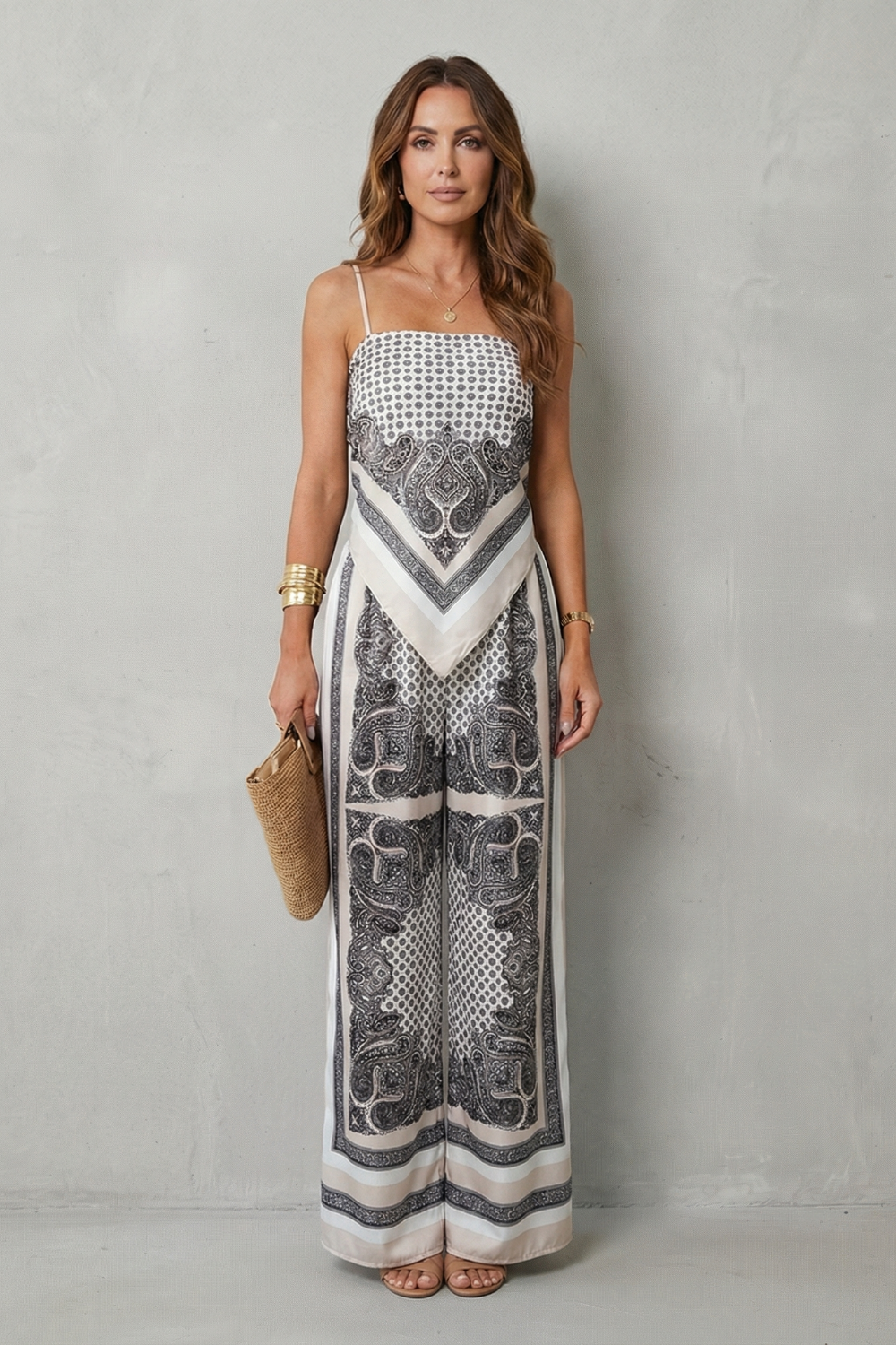 Zafloria – Ornate printed flow – Two piece set-10644331495767-OLVIA ROSE LONDON