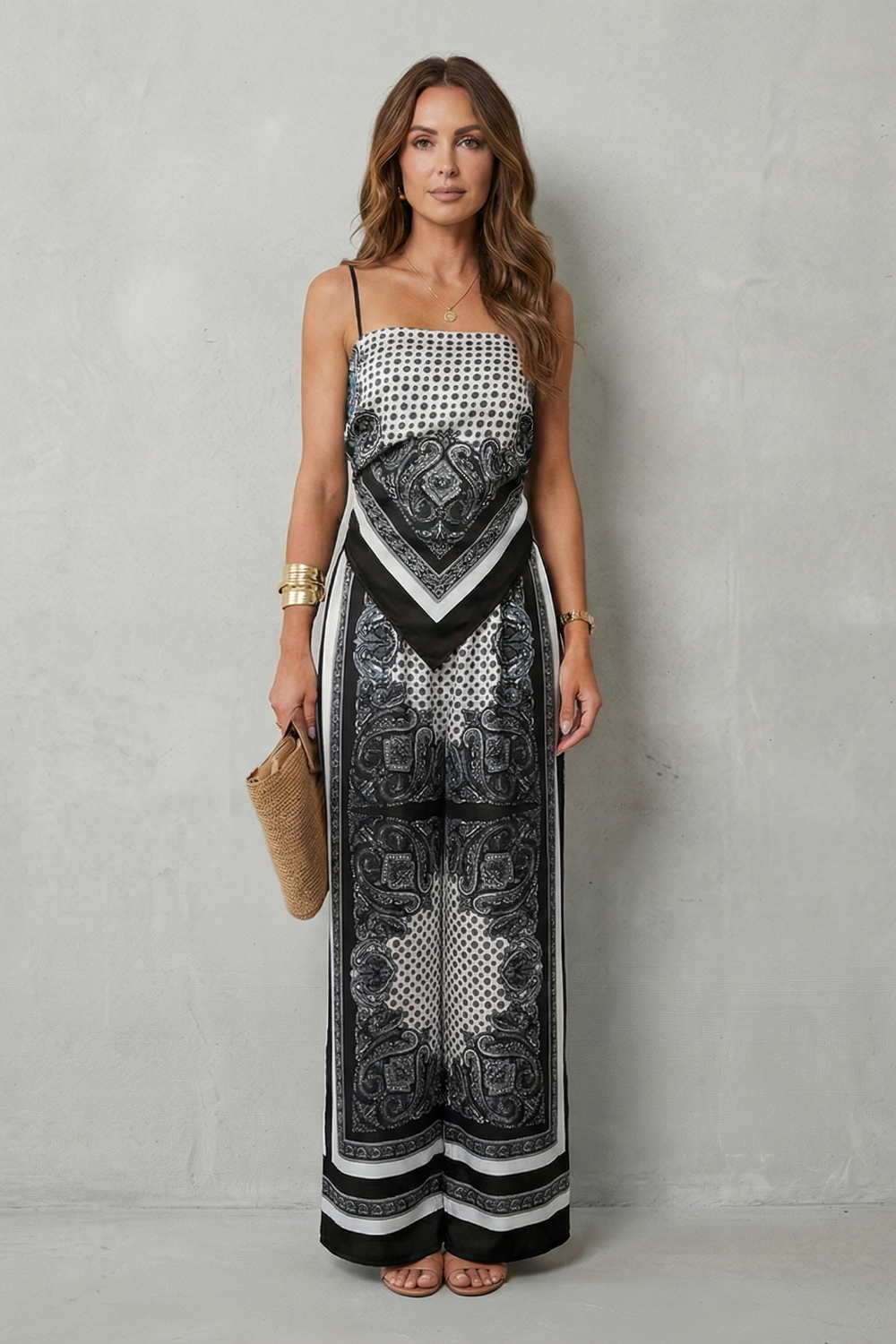 Zafloria – Ornate printed flow – Two piece set-10644331495767-OLVIA ROSE LONDON
