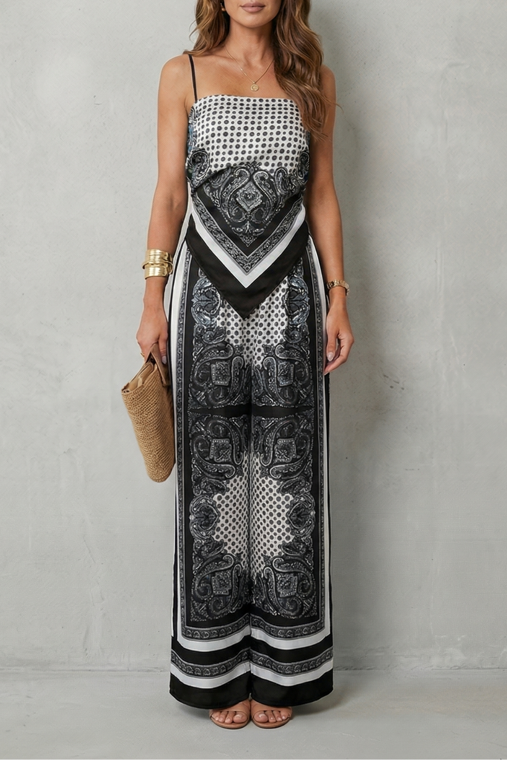 Zafloria – Ornate printed flow – Two piece set-10644331495767-OLVIA ROSE LONDON
