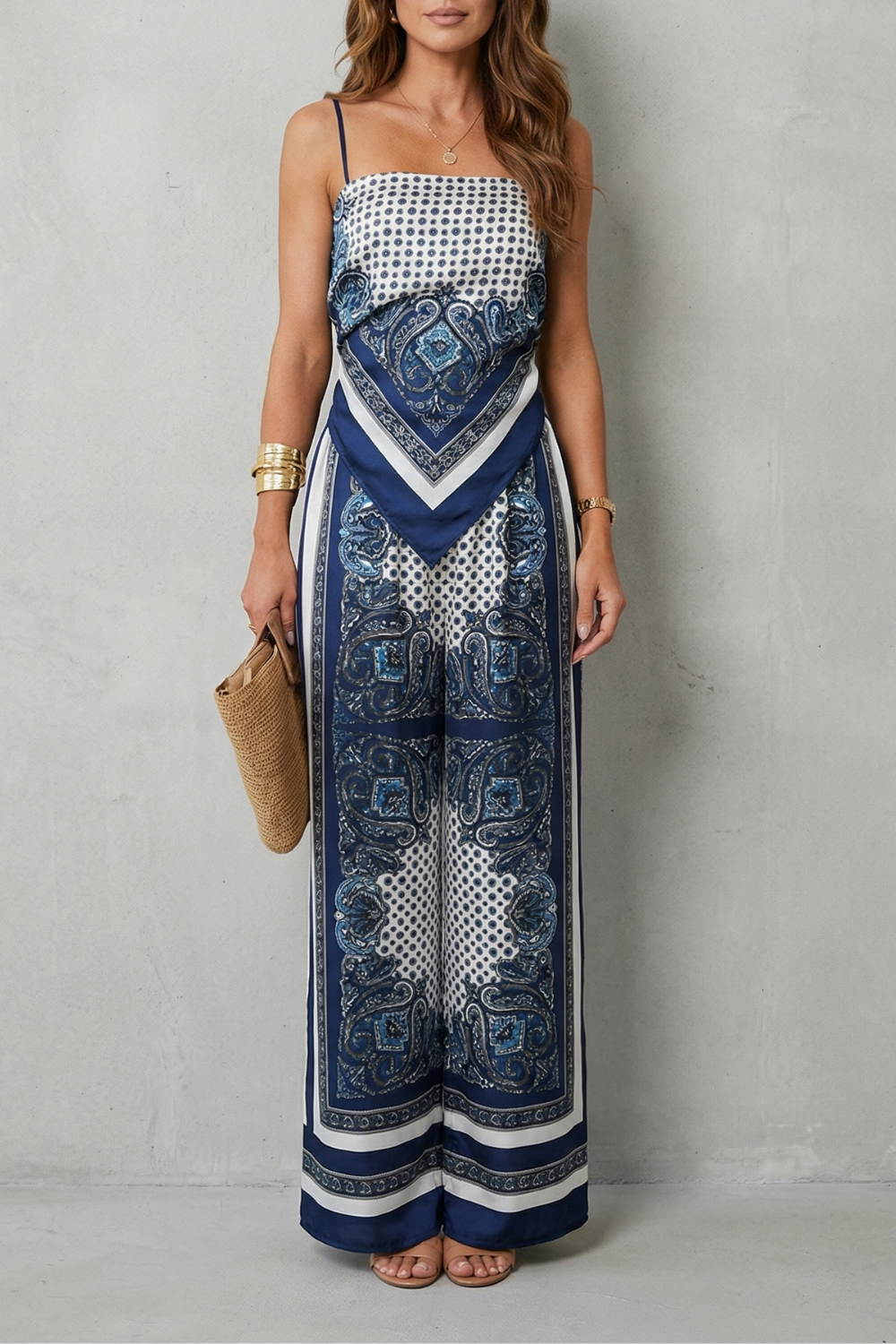Zafloria – Ornate printed flow – Two piece set-10644331495767-OLVIA ROSE LONDON
