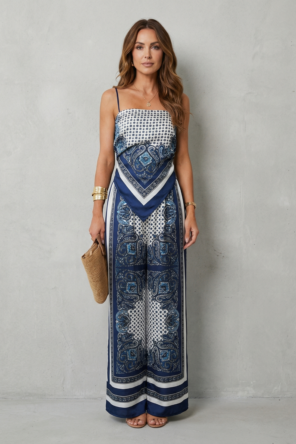 Zafloria – Ornate printed flow – Two piece set-10644331495767-OLVIA ROSE LONDON